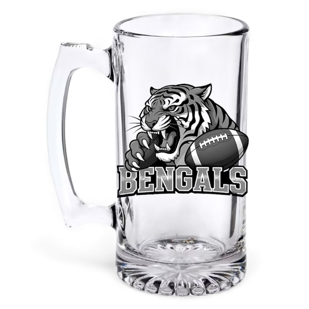 Bengals 26.5 oz Glass Beer Mug